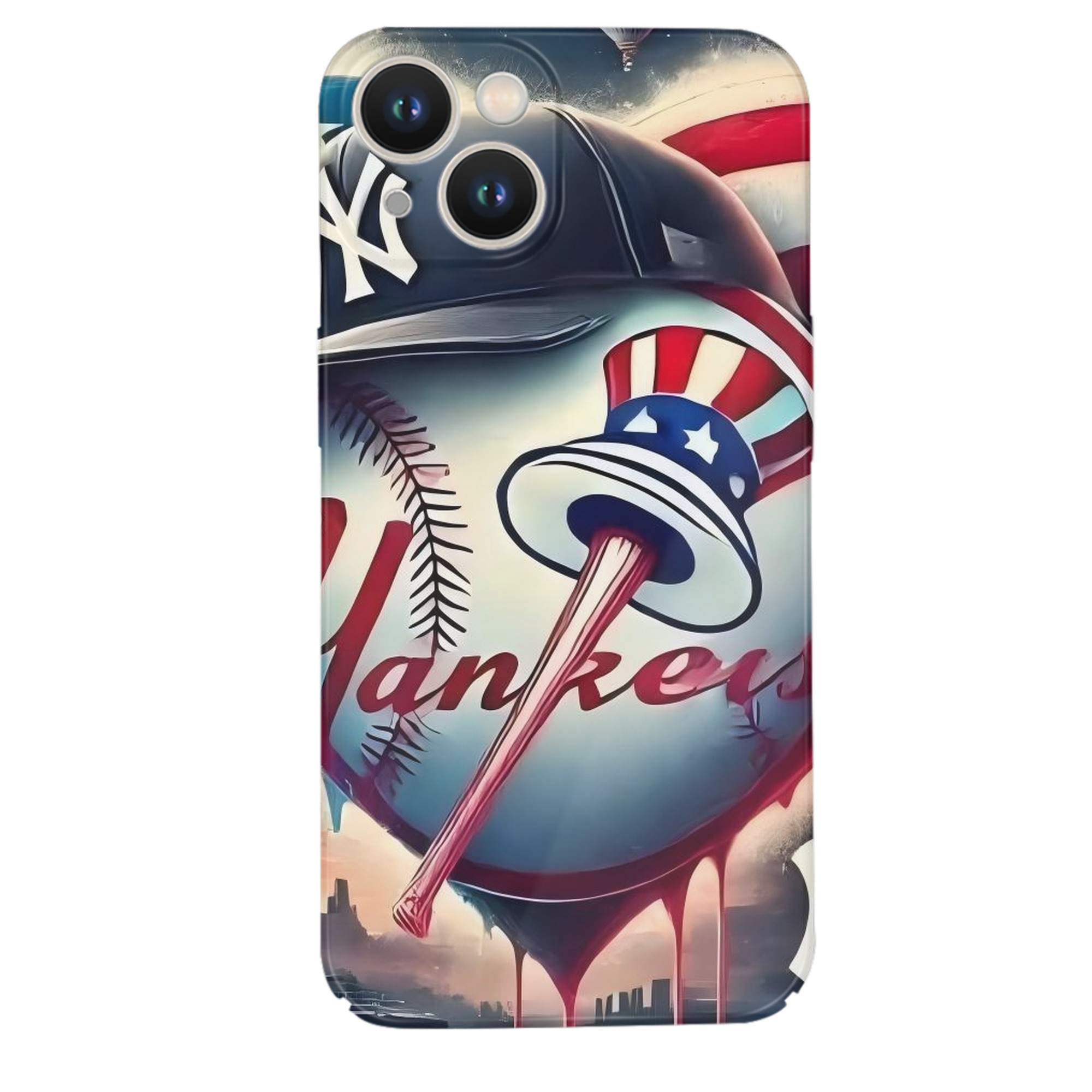 New York Yankees Heart IPhone 14 Series Full-Cover Hard Case – Shockproof With Raised Camera Protection – Precise Cutouts, Wireless Charging Compatible – Durable, Anti-Yellowing, Easy To Clean